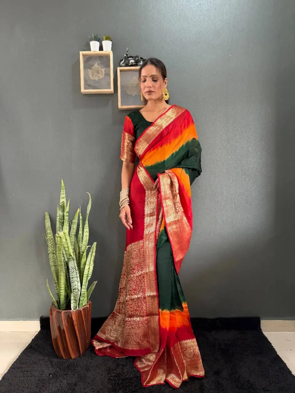 Zip and go Saree for Wedding in Silk - Image 3