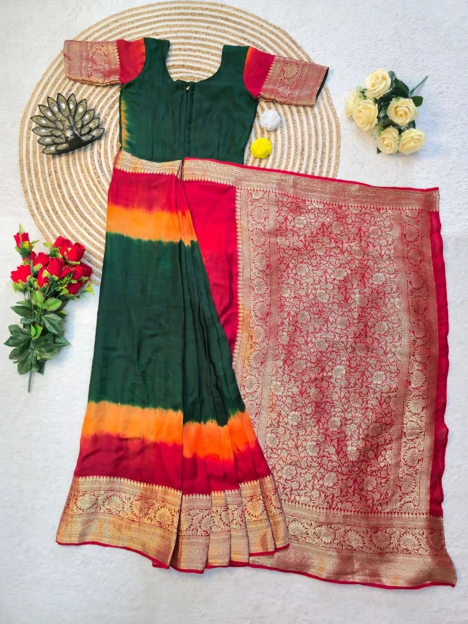 Zip and go Saree for Wedding in Silk - Image 4