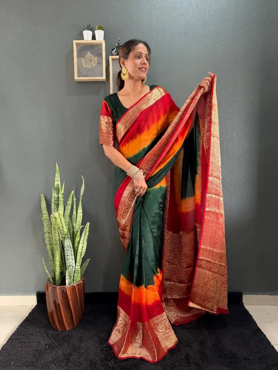 Zip and go Saree for Wedding in Silk - Image 5