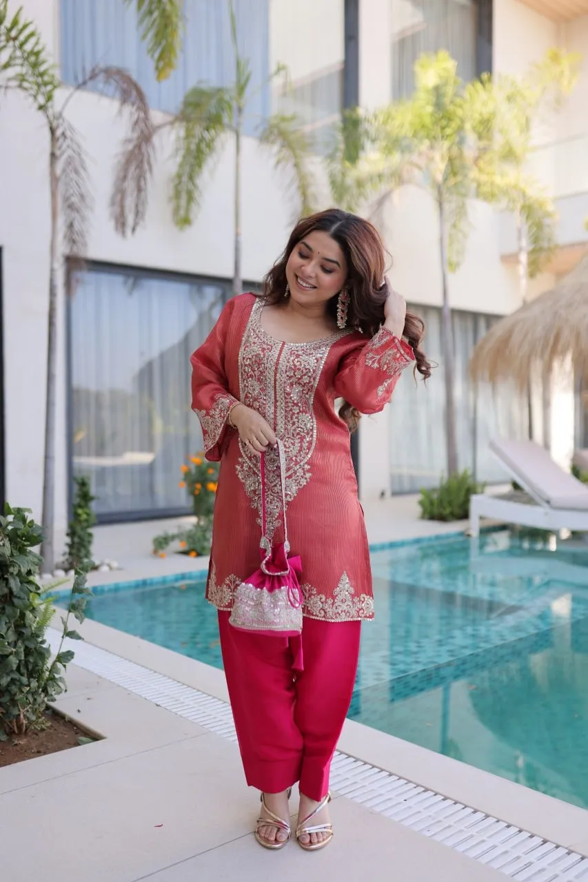 Bollywood Inspired Co ord Set with Batwa - Image 4