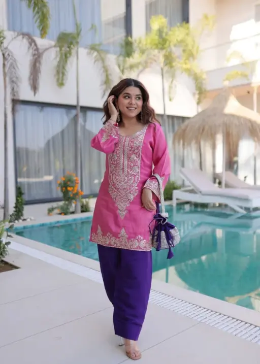 Bollywood Inspired Purple Co ord Set with Batwa