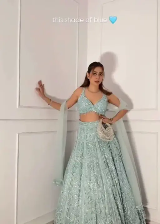 Celebrity Inspired Blue Lehenga Choli