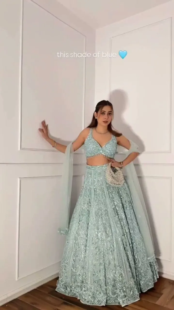 Celebrity Inspired Blue Lehenga Choli