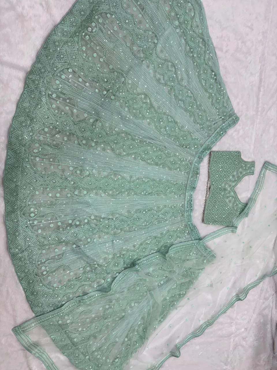 Celebrity Inspired Blue Lehenga Choli - Image 2