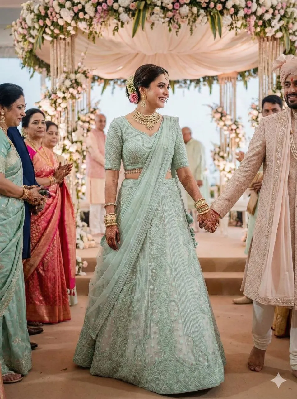 Celebrity Inspired Blue Lehenga Choli - Image 6