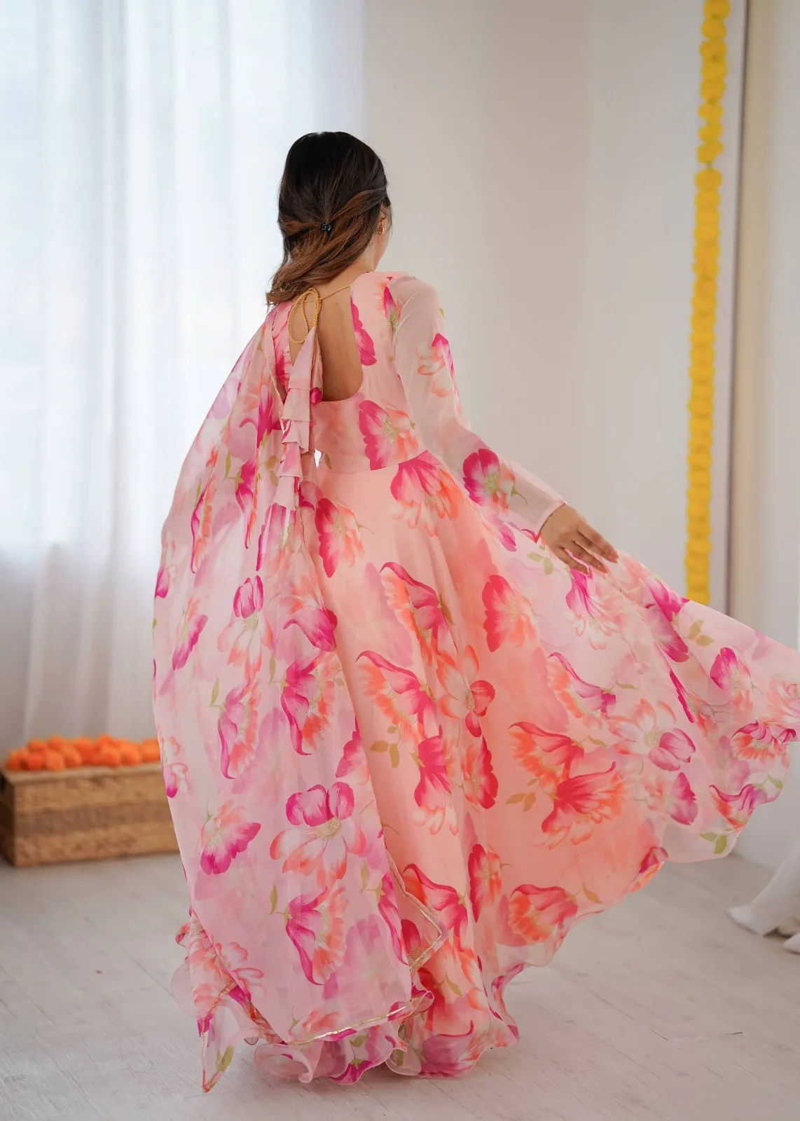 Cotton Printed Short Top with Plazzo Cherry - Image 5