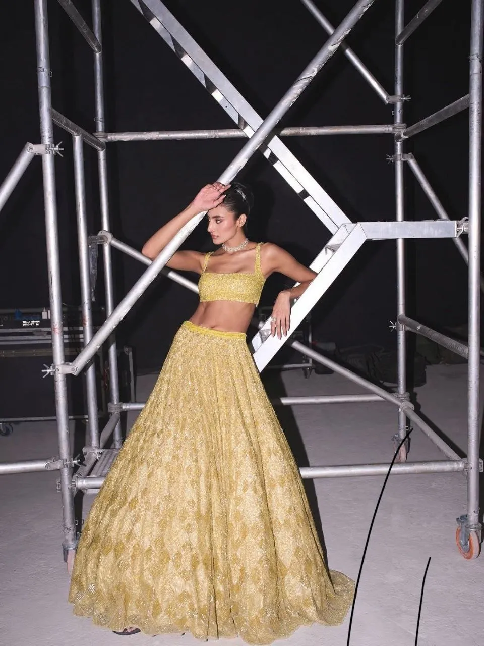 Haldi Function Special Yellow Sequence Lehenga Choli