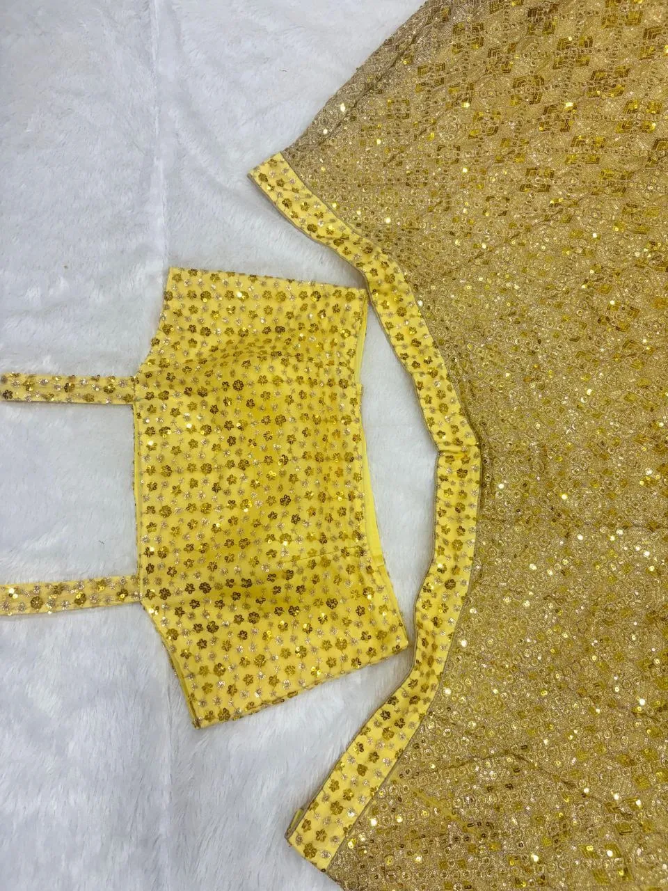 Haldi Function Special Yellow Sequence Lehenga Choli - Image 3