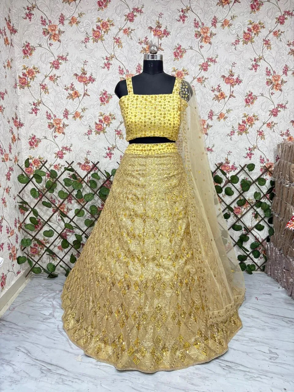 Haldi Function Special Yellow Sequence Lehenga Choli - Image 5