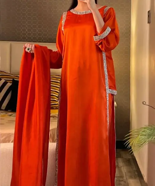 Hania Amir Inspired Rust Color Readymade Suit