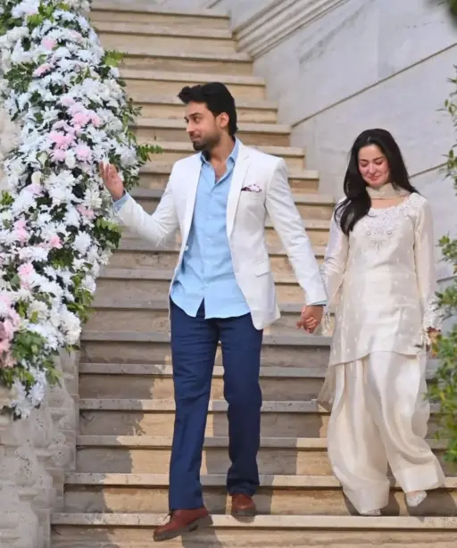 Hania Amir White Farsi Suit