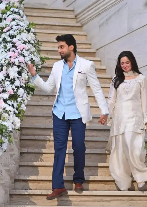 Hania Amir White Farsi Suit