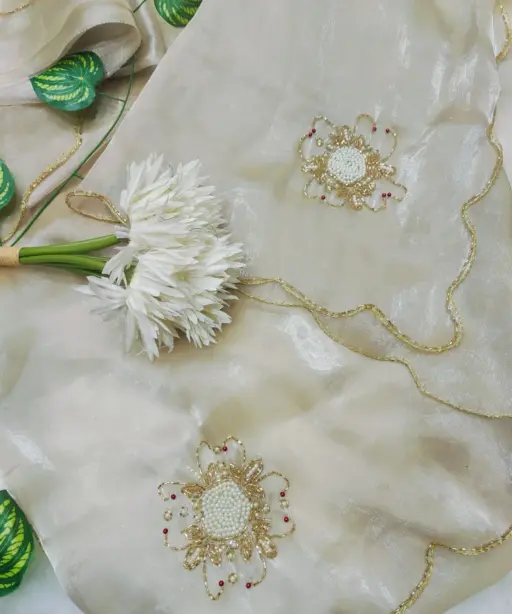 Jimi Chu Cut dana Handwork Saree