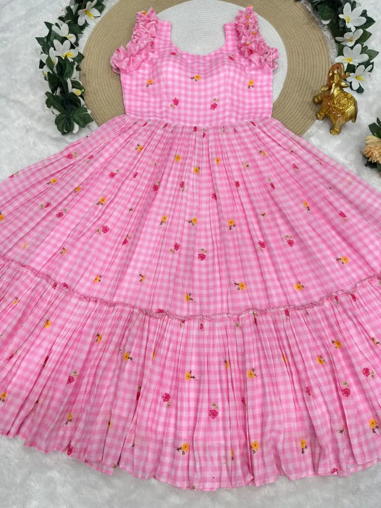 Mother Daughter Combo Midi Frock Designs - Image 4