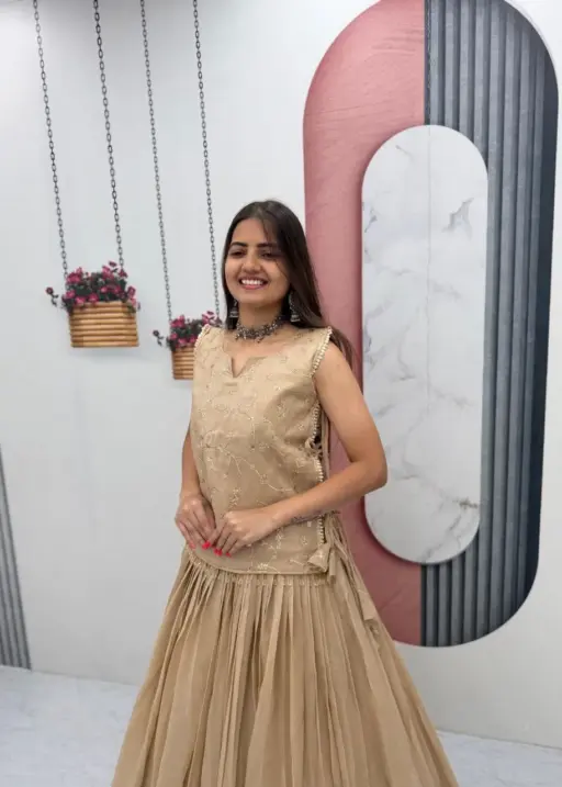 Designer Long Blouse with Lehenga Under 2000