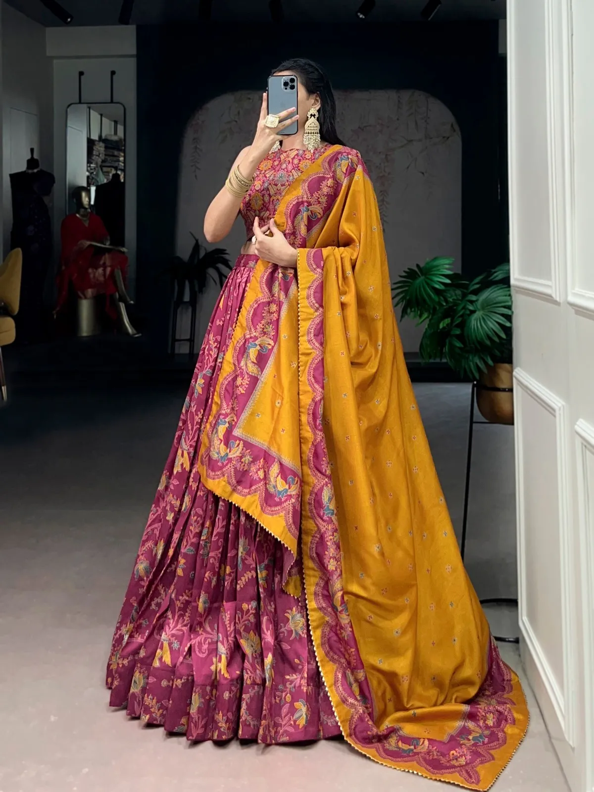 Silk Floral Printed Lehenga Choli