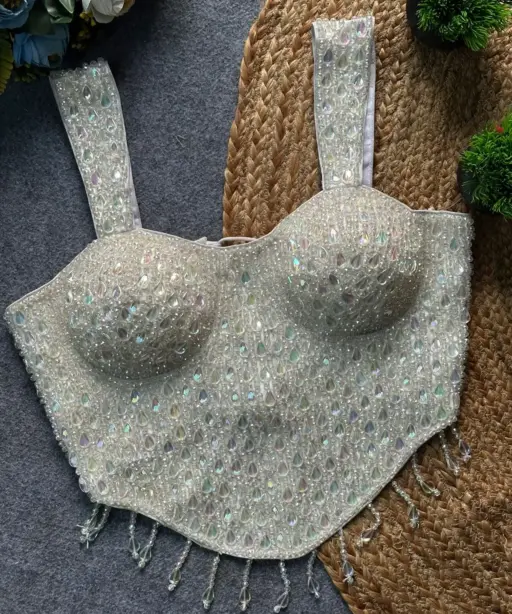 Wedding Pearl and Multi Color Diamond Blouse