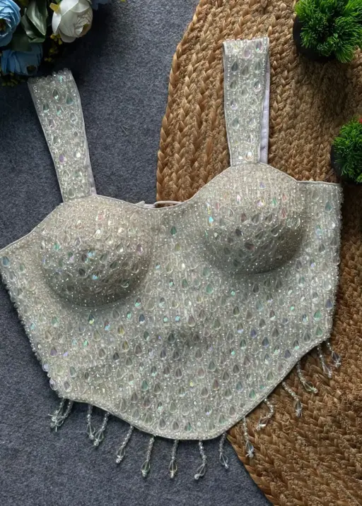 Wedding Pearl and Multi Color Diamond Blouse