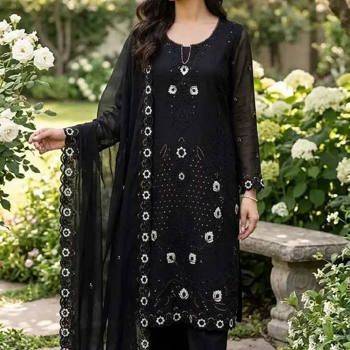 Black Cutwork Pakistani Dress for Wedding - Ethnic Suits Black Cutwork Pakistani Dress for Wedding - Ethnic Suits