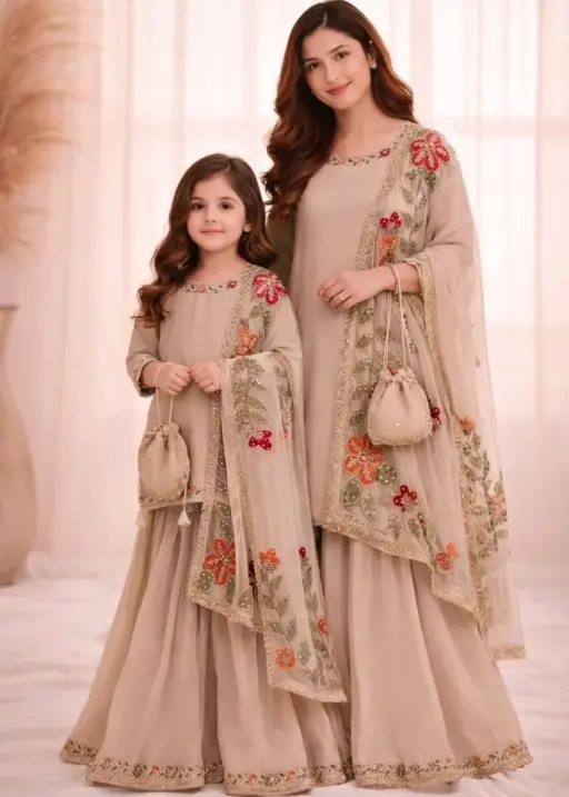 Chiku Mother Daughter Combo Salwar Suit for Wedding