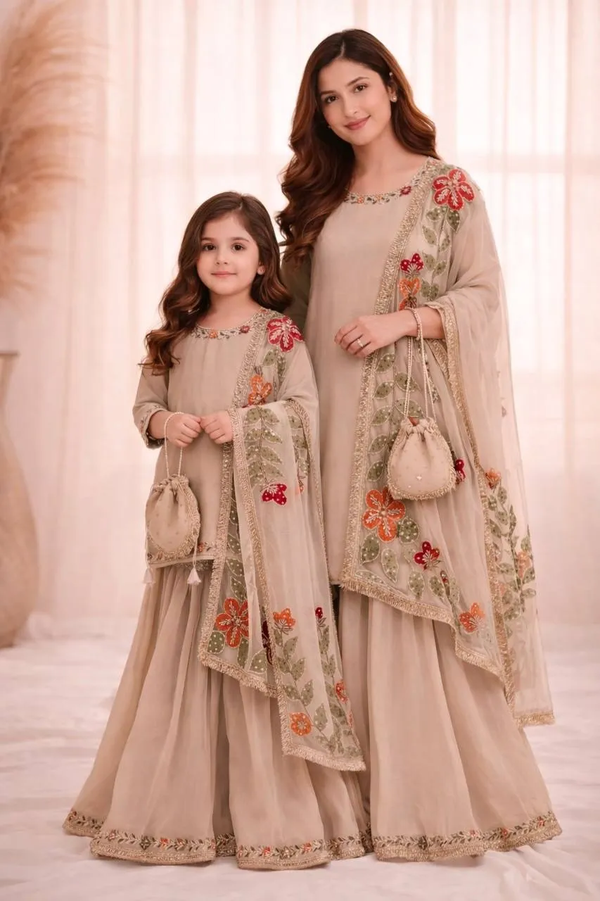 Chiku Mother Daughter Combo Salwar Suit for Wedding