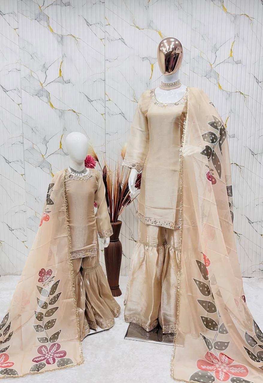 Chiku Mother Daughter Combo Salwar Suit for Wedding - Image 2