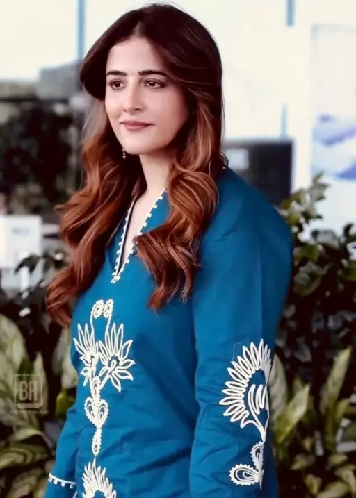 Nupur Sanon inspired blue co ord set rayon embroidery stylish women outfit casual office wear India