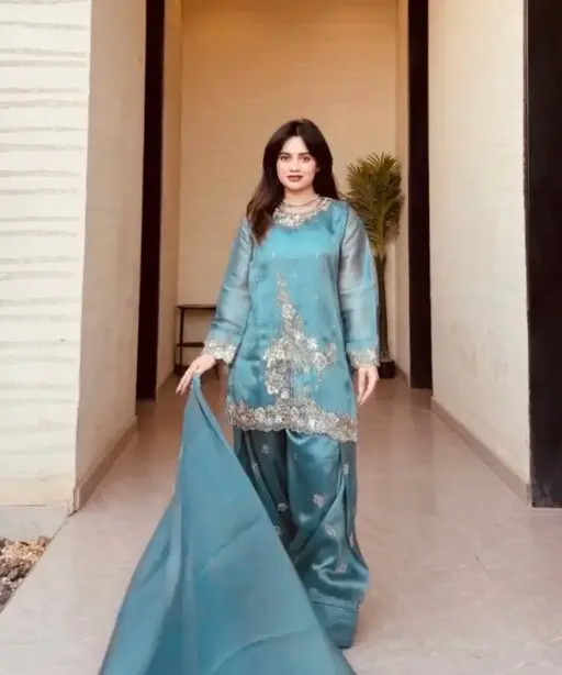 Pakistani Style Embroidery Farsi Salwar Suit