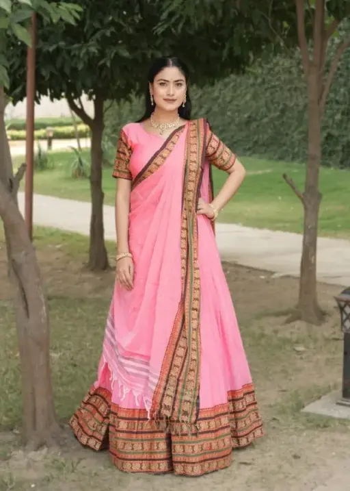 Pink Color Pooja Special Lehenga Choli Under 2500