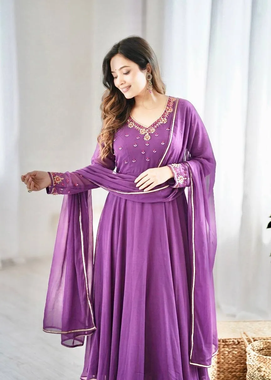 Premium Handwork Anarkali Gown with Dupatta for Wedding