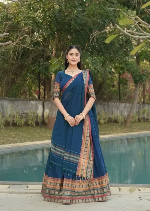 Rama Color Wedding Special Lehenga Choli Under 2500