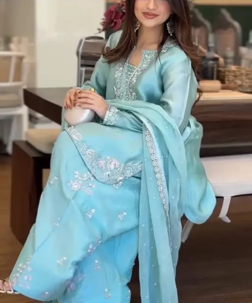 Sky Blue Pakistani Farsi Salwar Suit