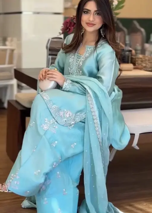 Sky Blue Pakistani Farsi Salwar Suit