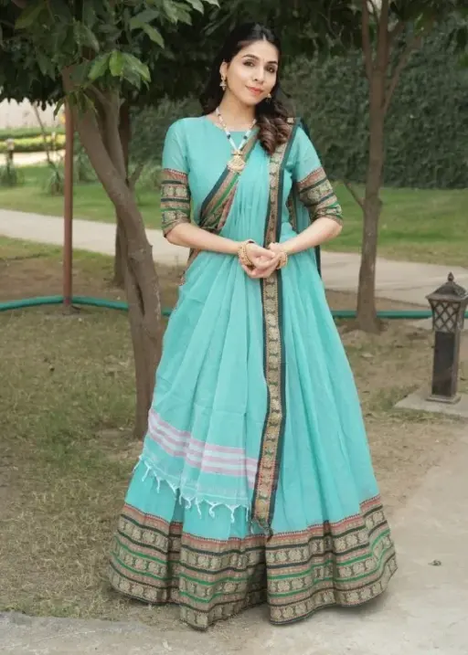 Sky Color Festive Special Lehenga Choli Under 2500