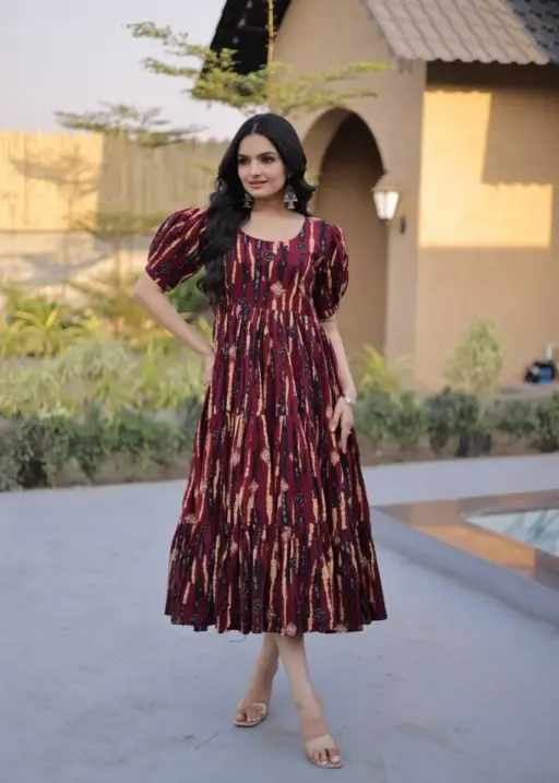 Summer Cotton Printed Kurti Frocks