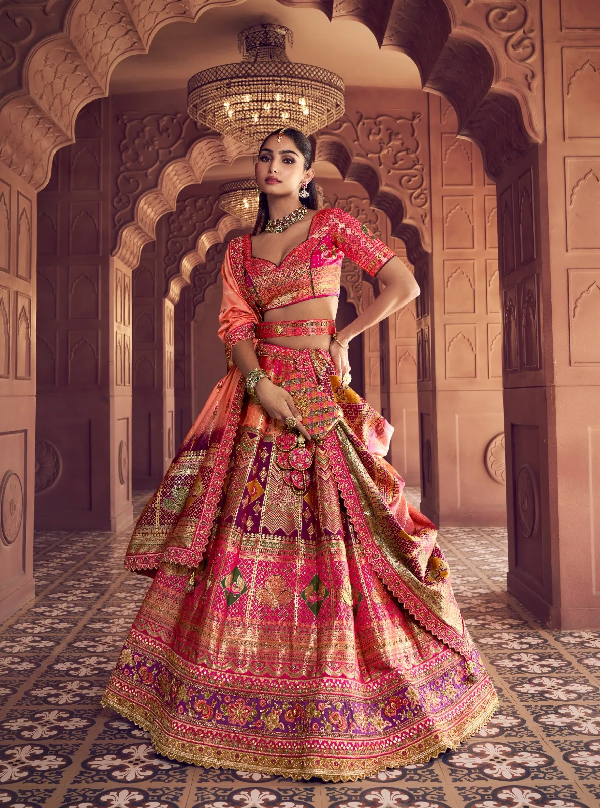 Banarasi Silk Bridal Lehenga for Wedding