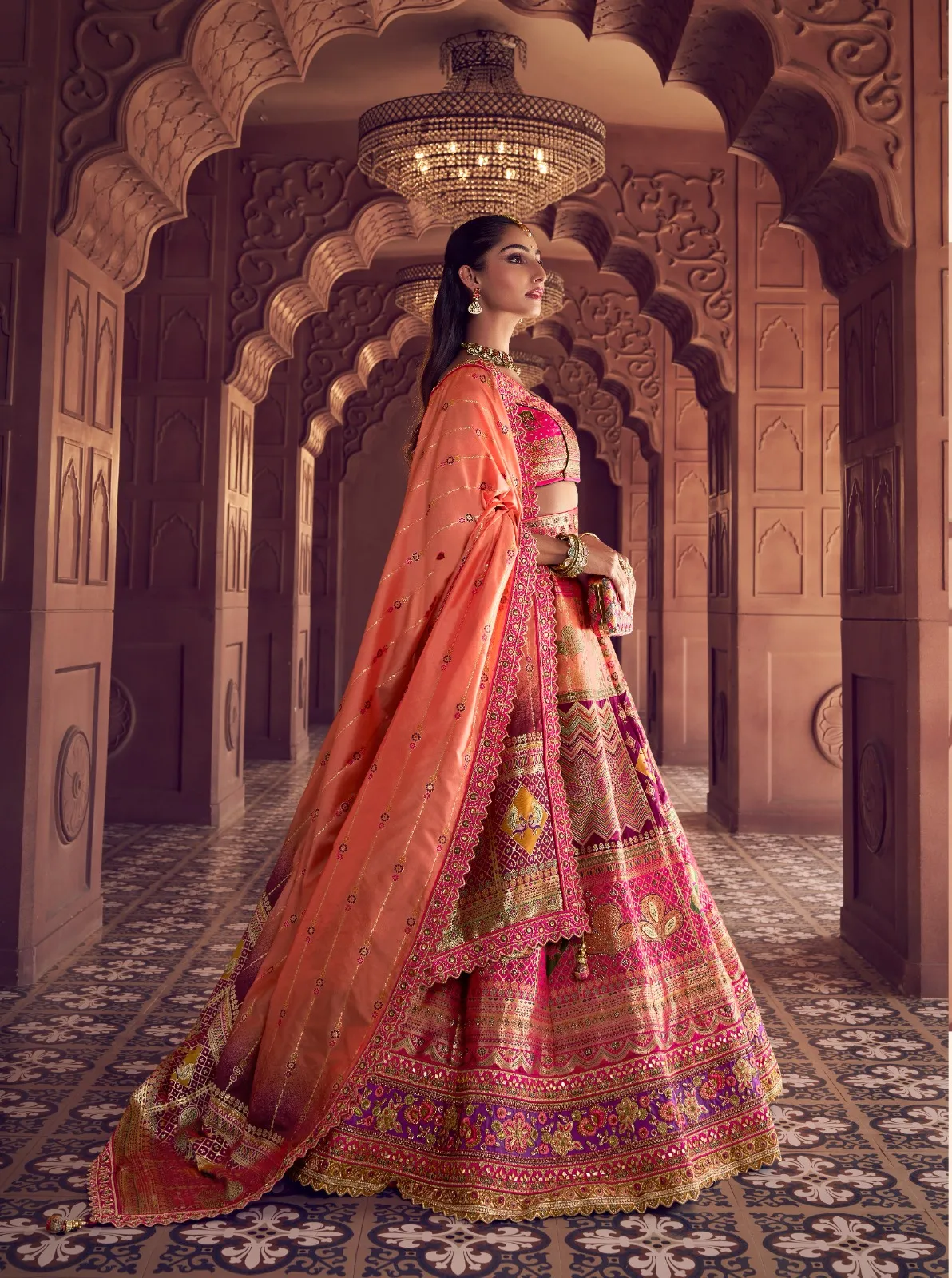 Banarasi Silk Bridal Lehenga for Wedding - Image 3