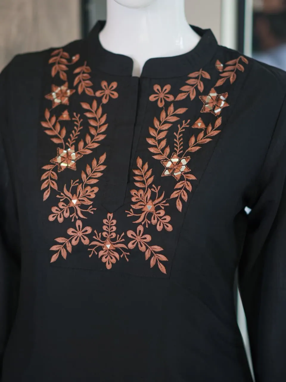 Black Premium Silk Embroidery Co ord Sets - Image 3