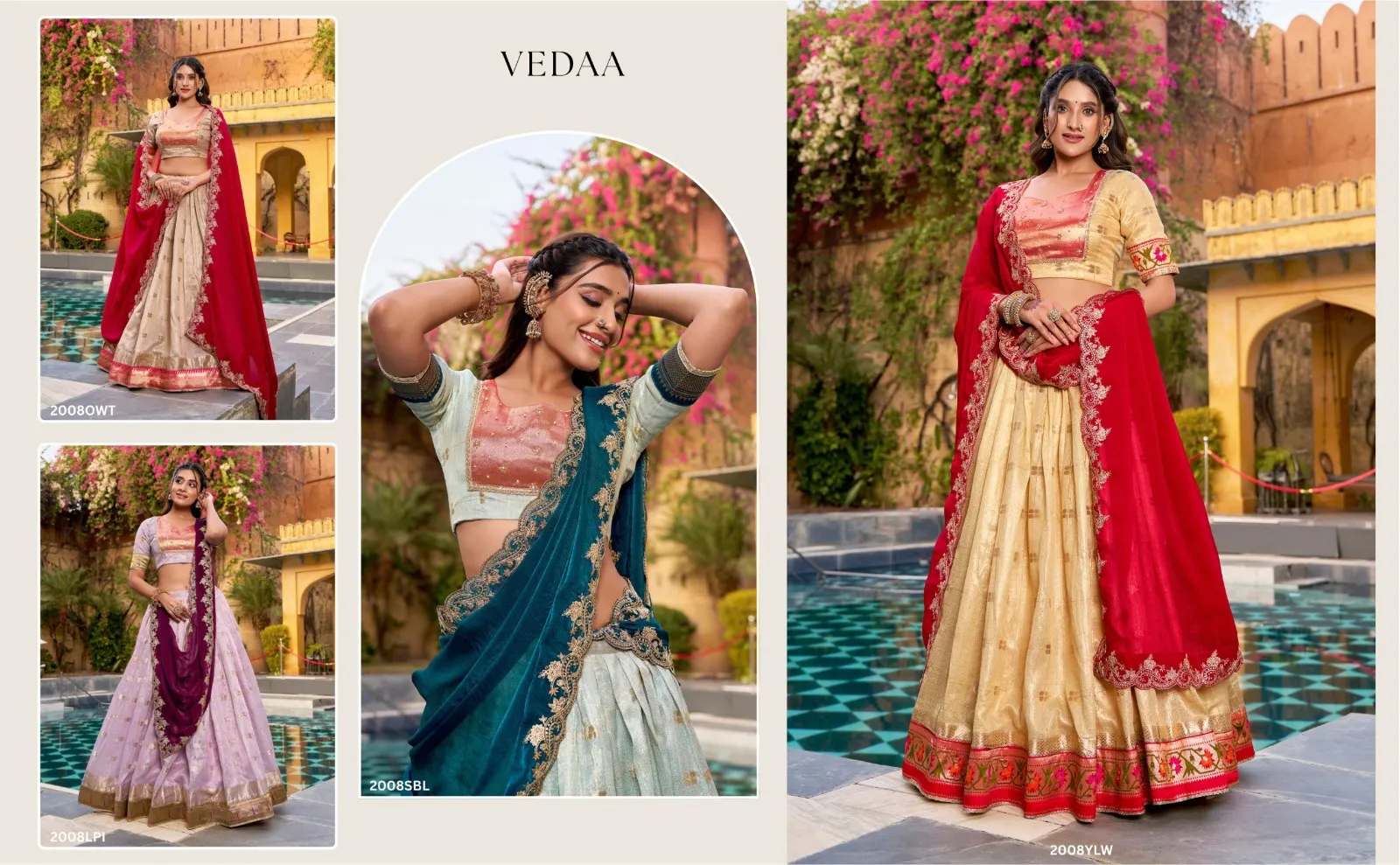 Off White Paithani Silk Wedding Lehenga Season - Image 3