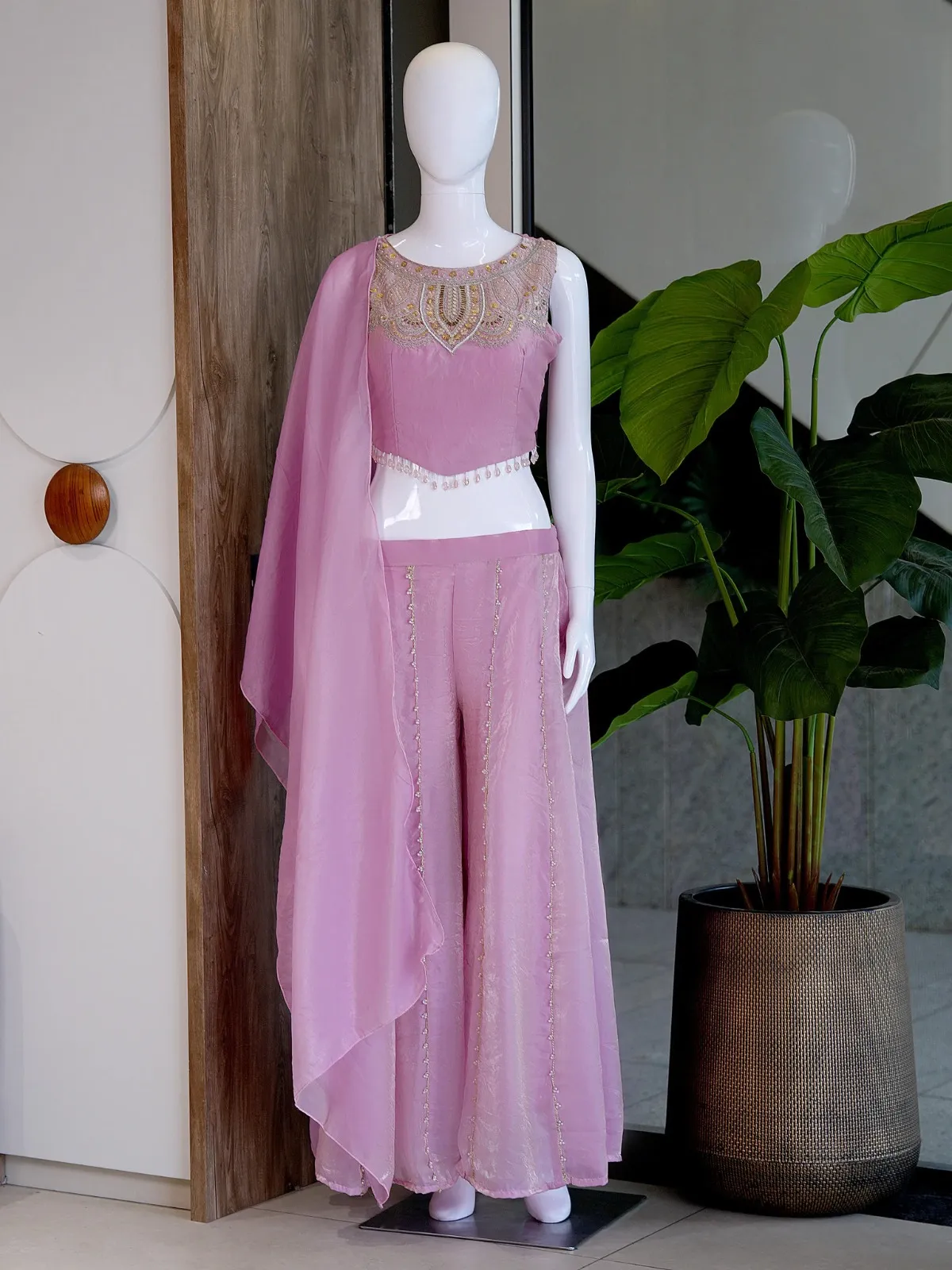 Pastel Purple Party Wear Indo Western Suit - Image 3