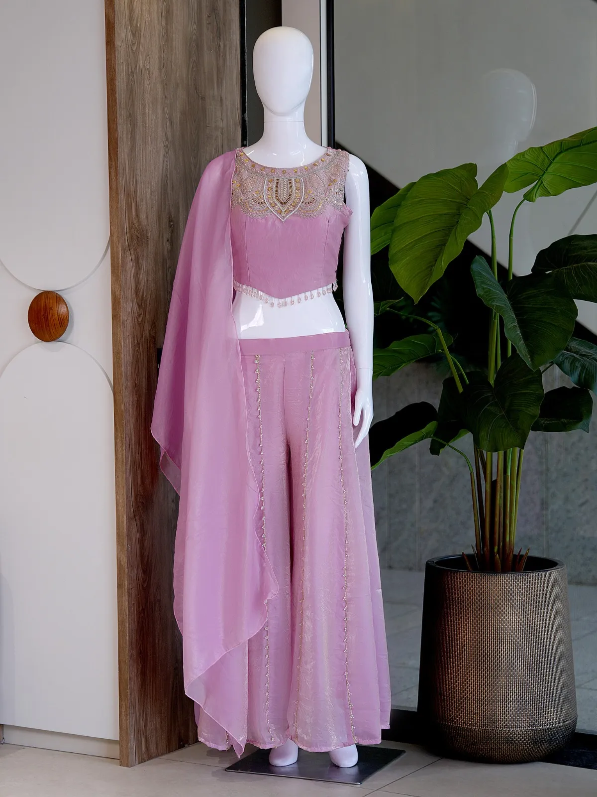 Pastel Purple Party Wear Indo Western Suit - Image 4