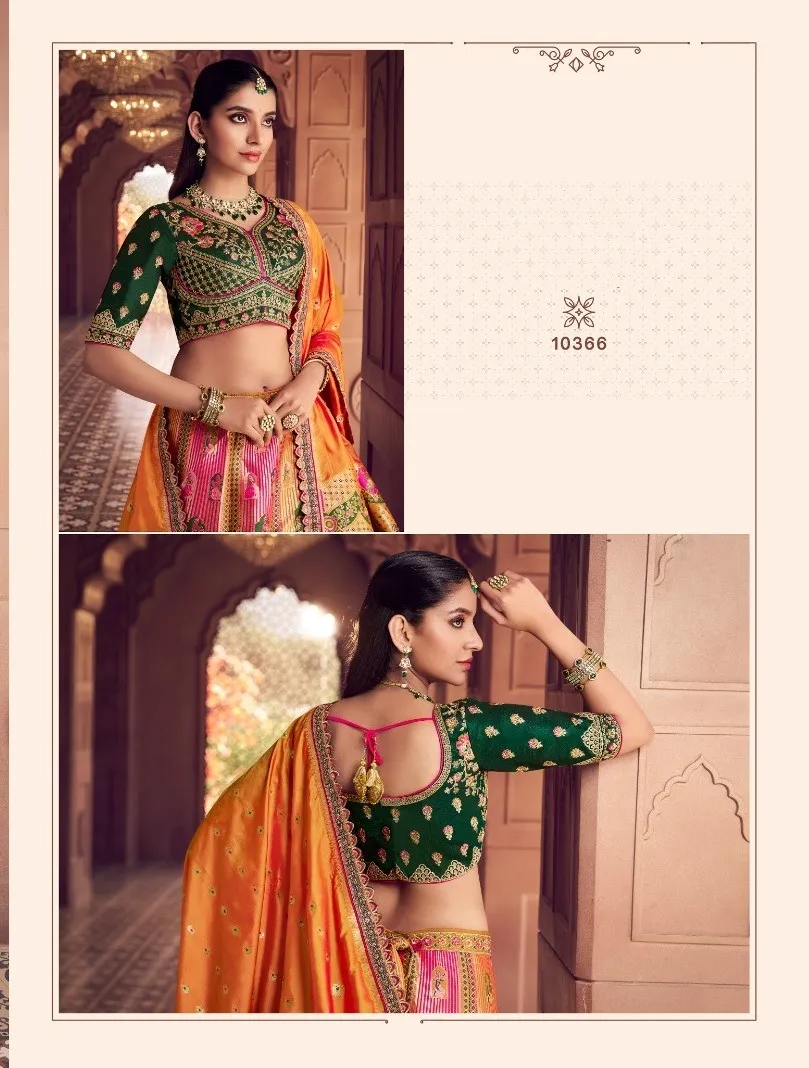 Premium Banarasi Silk Bridal Lehenga Blouse - Image 3