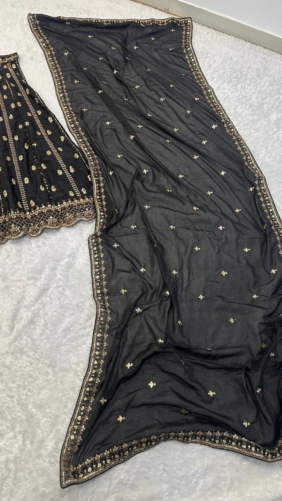 Sangeet Special Black Lehenga Blouse for Girls - Image 4