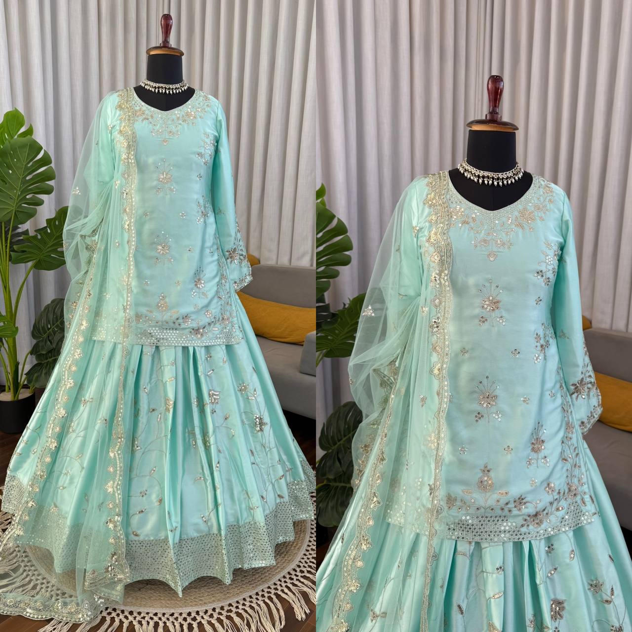 Aamna Sharif Inspired Blue Skirt Suit - Image 10