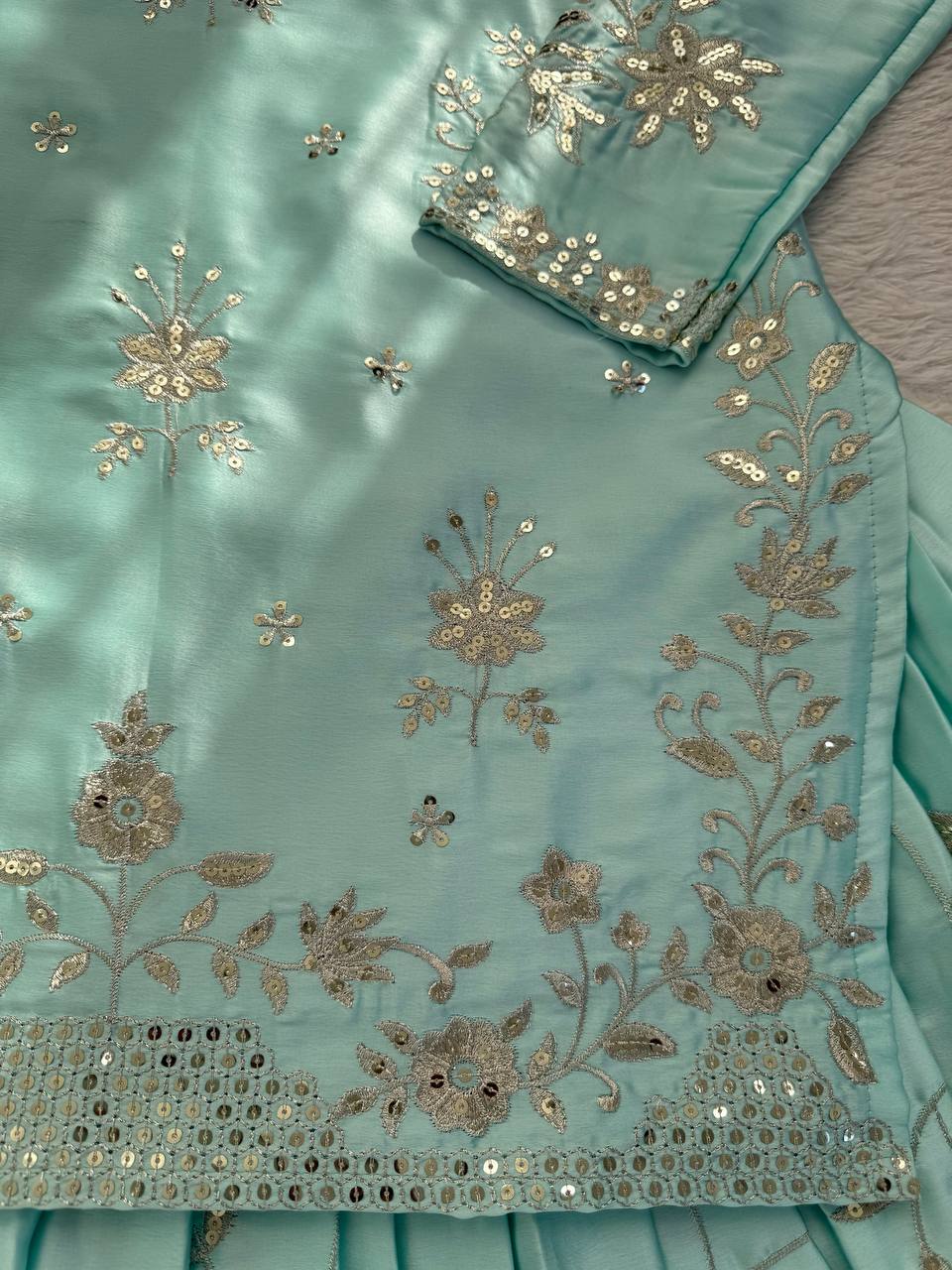 Aamna Sharif Inspired Blue Skirt Suit - Image 7