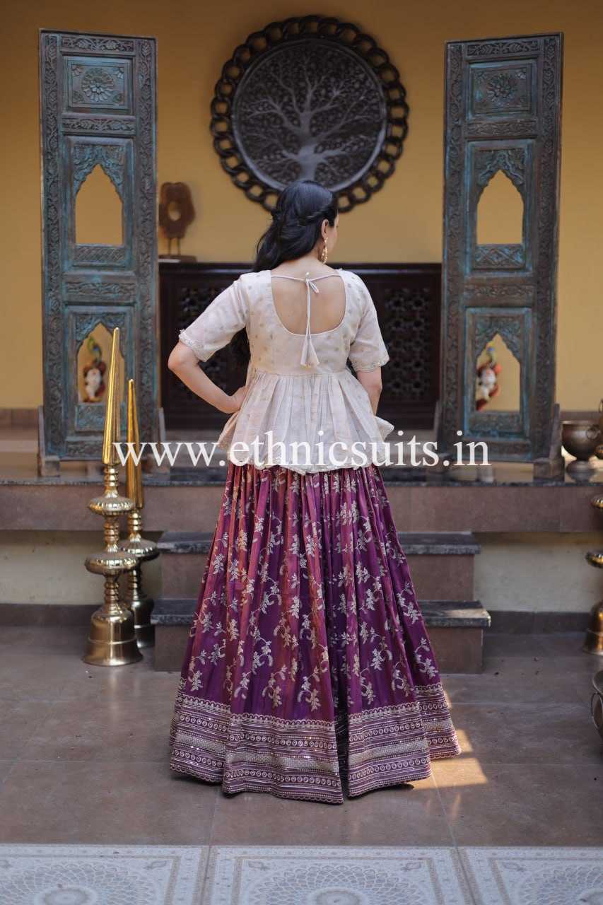 Designer Dyeable Viscose Jacquard Lehenga Choli set - Image 5