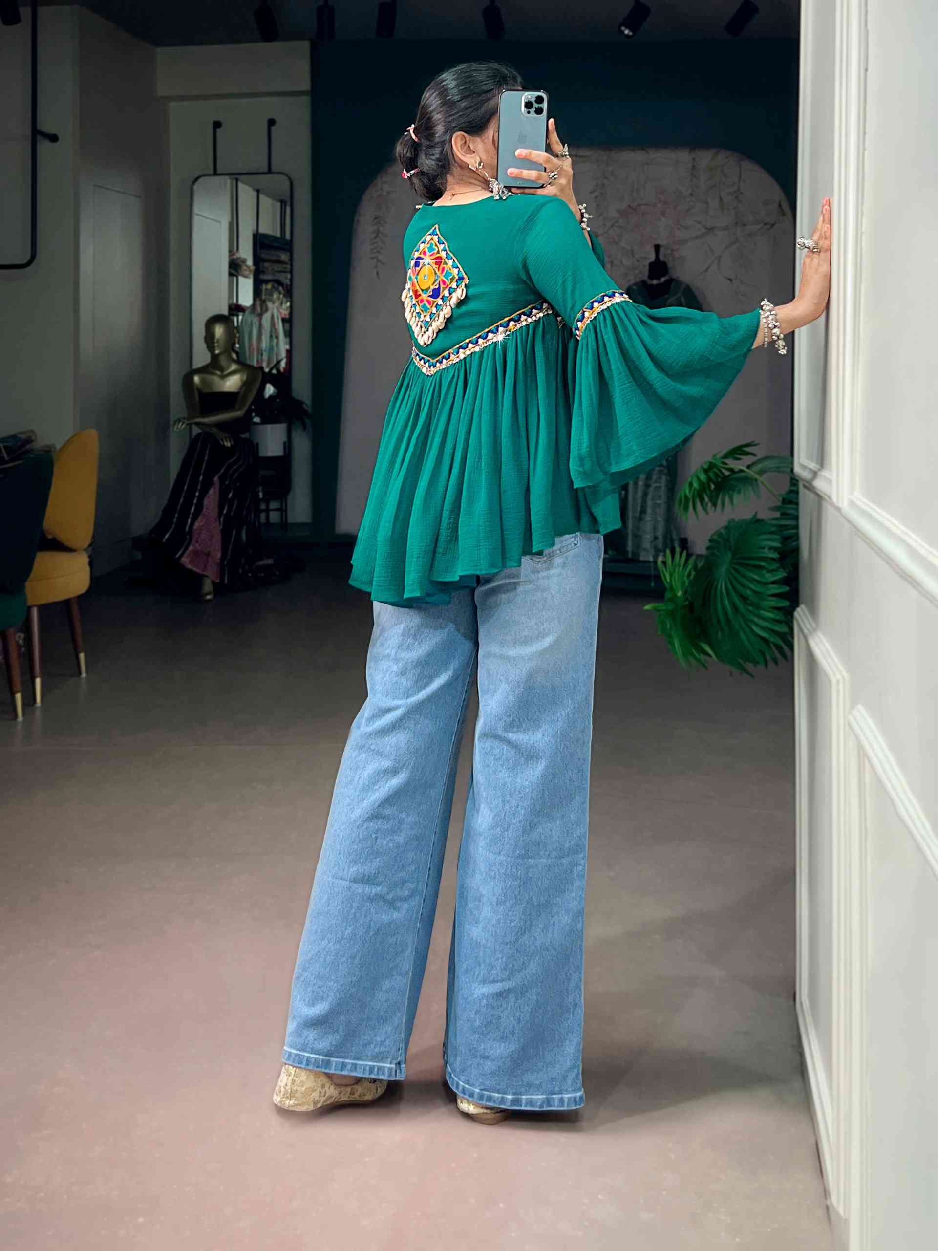 Green Tunic Tops for Garba and Navratri - Image 4